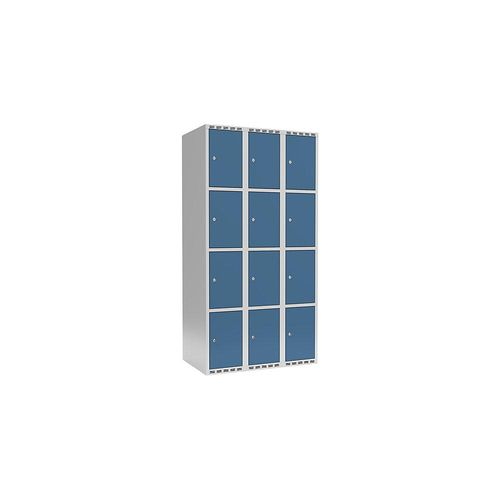 7042424852929 - 4er-Schließfachschrank Fydor 3 Abteile lichtgrau brillantblau B 900 mm 3 Abteile flache Dachform Zylinderschloss kaiserkraft 7042424852929 - 4er-Schließfachschrank Fydor 3 Abteile lichtgrau brillantblau B 900 mm 3 Abteile flache Dachform Zylinderschloss kaiserkraft