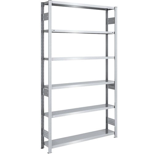 4250623789776 - Schwerlast-Steckregal verzinkt beidseitig Regalhöhe 2500 mm 6 Böden Grundregal BxT 1300 x 300 mm hofe