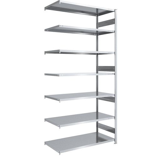4250623789653 - Schwerlast-Steckregal verzinkt beidseitig Regalhöhe 3000 mm 7 Böden Anbauregal BxT 1300 x 800 mm hofe