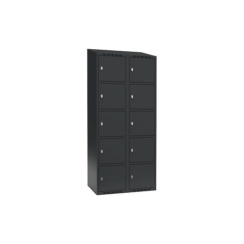 7042424831085 - 5er-Schließfachschrank Fydor 2 Abteile grau B 800 mm 2 Abteile schräge Dachform Vorhängeschloss kaiserkraft 7042424831085 - 5er-Schließfachschrank Fydor 2 Abteile grau B 800 mm 2 Abteile schräge Dachform Vorhängeschloss kaiserkraft
