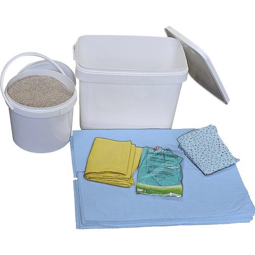 4262512390338 - eurokraft basic Leckage-Notfallbox mit Vliesen und Granulat Ausführung Öl Vliese blau 4262512390338 - eurokraft basic Leckage-Notfallbox mit Vliesen und Granulat Ausführung Öl Vliese blau