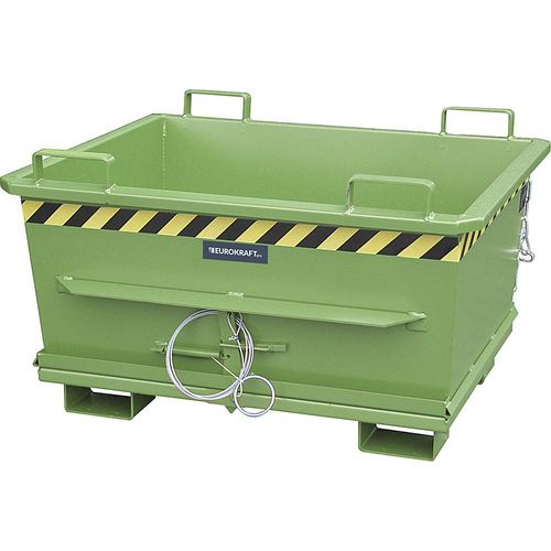 4052462006775 - eurokraft pro Konischer Klappbodenbehälter Volumen 05 m³ Traglast 1000 kg grün RAL 6011