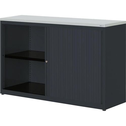 4250633330302 - mauser Querrollladenschrank HxBxT 830 x 1200 x 432 mm Kunststoffplatte 1 Fachboden anthrazitgrau   anthrazitgrau   lichtgrau