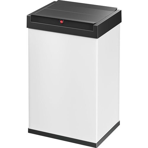 4007126001511 - Großraum-Abfallbox Volumen 35 l BxTxH 340x260x500 mm Gehäuse Stahlblech weiß Kunststoff-Schwingdeckel schwarz