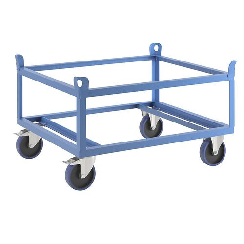4054666002621 - eurokraft pro Fahrgestell aus Stahl für Industriepaletten Tragfähigkeit 1000 kg Ladehöhe 650 mm blau ab 10 Stk