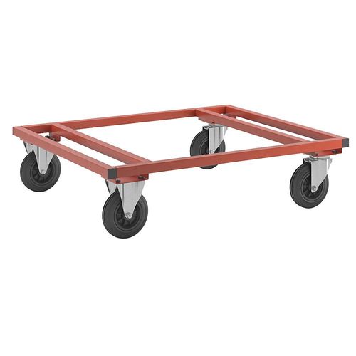 7350074806330 - Palettenwagen KM217-FIN-R Palettenwagen 1200x1000 1000x1200x305mm (BxLxH) bis 800kg belastbar 2 Bockrollen 2 Lenkrollen ro