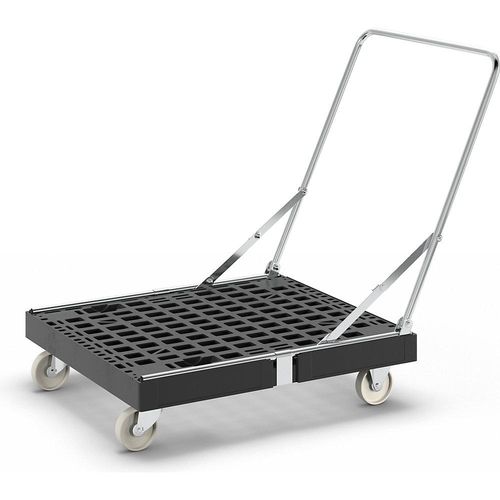 4260633286448 - Select Transportroller BASICline bis 500 kg klappbarer Schiebebügel L 815 x B 724 x H 192 mm Recycling-HDPE schwarz