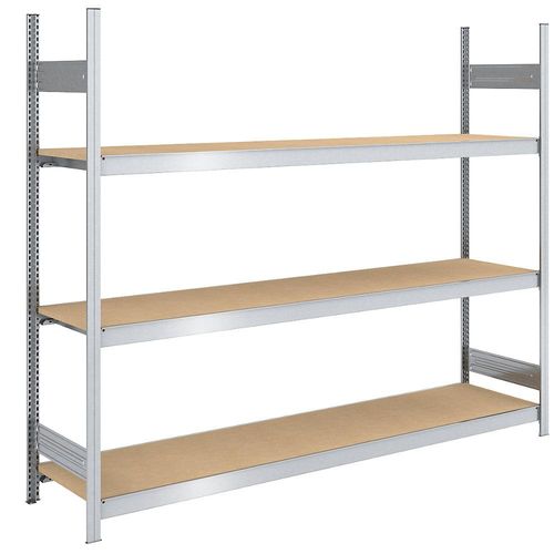 4250623703673 - Großfach-Steckregal mit Spanplatten Höhe 2000 mm Breite 2250 (2 x 1125) mm Feldlast 1200 kg Tiefe 600 mm Grundregal hofe