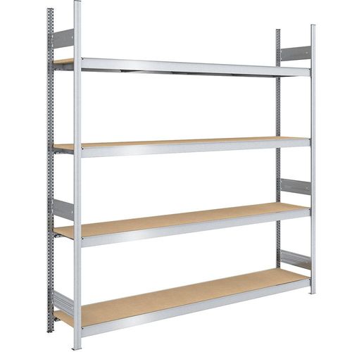 4250623703918 - Großfach-Steckregal mit Spanplatten Höhe 2500 mm Breite 2250 (2 x 1125) mm Feldlast 1750 kg Tiefe 500 mm Grundregal hofe