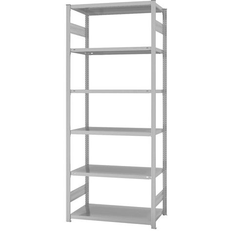 4061753026910 - eurokraft pro System-Steckregal kunststoffbeschichtet Bauart leicht Regalhöhe 2500 mm Grundregal Breite x Tiefe 1000 x 600 mm