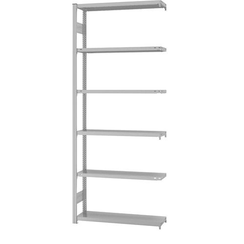 4061753026866 - eurokraft pro System-Steckregal kunststoffbeschichtet Bauart leicht Regalhöhe 2500 mm Anbauregal Breite x Tiefe 1000 x 300 mm