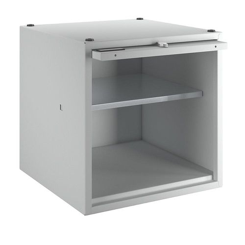 4250618249537 - Einzelschließfach Köln erweiterbar HxBxT 500 x 500 x 500 mm für Vorhängeschloss Tür lichtgrau Wolf