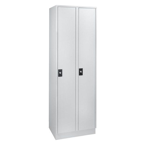 4250618243504 - Garderobenschrank 2 Abteile à 300 mm Breite lichtgrau   lichtgrau