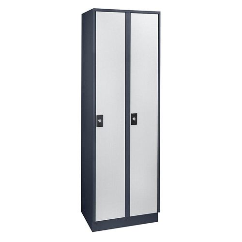 4250618247618 - Garderobenschrank 2 Abteile à 300 mm Breite anthrazitgrau   lichtgrau