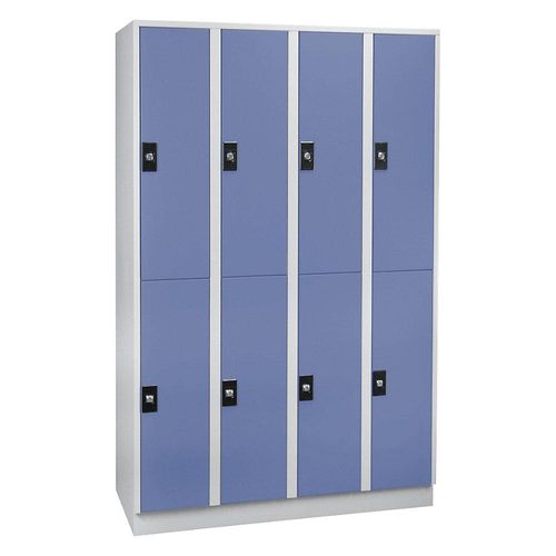4250618248196 - Garderobenschrank 8 Fächer Breite 1200 mm lichtgrau   taubenblau