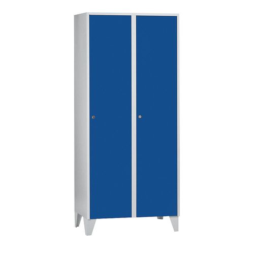 4250618207827 - Garderobenschrank mit Füßen HxBxT 1850 x 800 x 500 mm 2 Abteile enzianblau