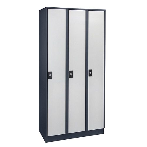 4250618247625 - Garderobenschrank 3 Abteile à 300 mm Breite anthrazitgrau   lichtgrau