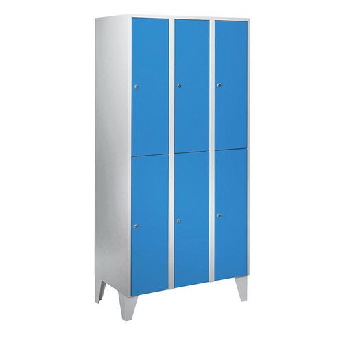 4250618205922 - Garderobenschrank mit Füßen HxBxT 1850 x 900 x 500 mm 6 Fächer lichtblau