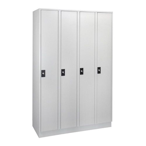 4250618244235 - Garderobenschrank 4 Abteile à 300 mm Breite lichtgrau lichtgrau 4250618244235 - Garderobenschrank 4 Abteile à 300 mm Breite lichtgrau lichtgrau