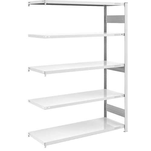 4250623791212 - Schwerlast-Steckregal grau beidseitig Regalhöhe 2000 mm 5 Böden Anbauregal BxT 1300 x 600 mm hofe