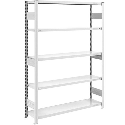 4250623789097 - Schwerlast-Steckregal grau beidseitig Regalhöhe 2000 mm 5 Böden Grundregal BxT 1300 x 400 mm hofe 4250623789097 - Schwerlast-Steckregal grau beidseitig Regalhöhe 2000 mm 5 Böden Grundregal BxT 1300 x 400 mm hofe