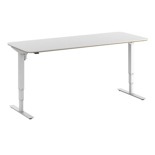 4061753261762 - Schreibtisch Atlanta Trend elektrisch höhenverstellbar gerade abgerundete Ecken BxT 2000 x 800 mm weiß weiß kaiserkraft