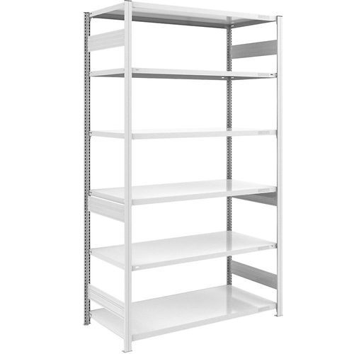 4250623789257 - Schwerlast-Steckregal grau beidseitig Regalhöhe 2500 mm 6 Böden Grundregal BxT 1300 x 800 mm hofe 4250623789257 - Schwerlast-Steckregal grau beidseitig Regalhöhe 2500 mm 6 Böden Grundregal BxT 1300 x 800 mm hofe