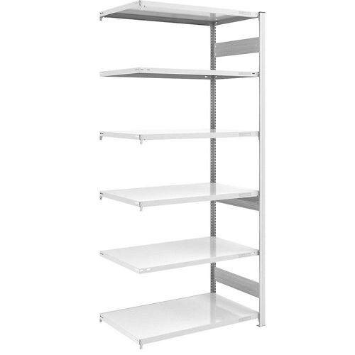 4250623788946 - Schwerlast-Steckregal grau beidseitig Regalhöhe 2500 mm 6 Böden Anbauregal BxT 1000 x 800 mm hofe