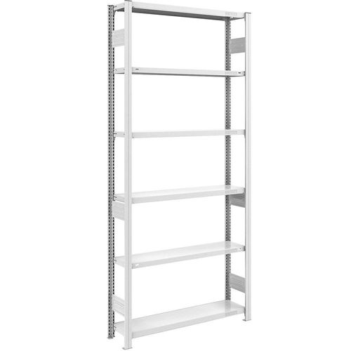 4250623789165 - Schwerlast-Steckregal grau beidseitig Regalhöhe 2500 mm 6 Böden Grundregal BxT 1000 x 300 mm hofe