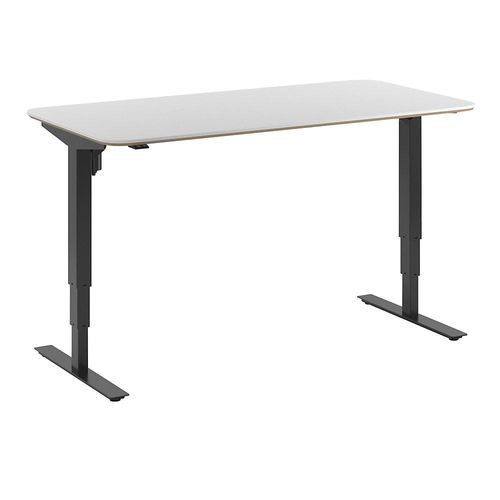 4061753261519 - Schreibtisch Atlanta Trend elektrisch höhenverstellbar gerade abgerundete Ecken BxT 1600 x 800 mm weiß schwarz kaiserkraft