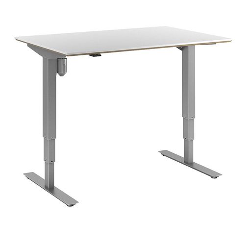 4061753261328 - Schreibtisch Atlanta Trend elektrisch höhenverstellbar gerade BxT 1200 x 800 mm weiß silber kaiserkraft