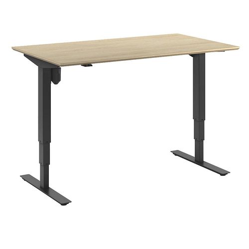 4061753261427 - Schreibtisch Atlanta Trend elektrisch höhenverstellbar gerade BxT 1400 x 800 mm Eiche schwarz kaiserkraft 4061753261427 - Schreibtisch Atlanta Trend elektrisch höhenverstellbar gerade BxT 1400 x 800 mm Eiche schwarz kaiserkraft