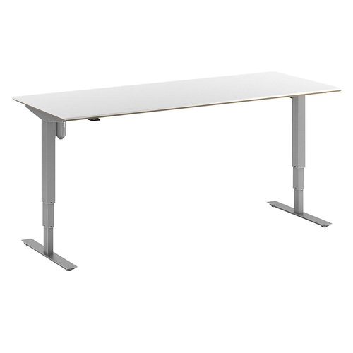 4061753261809 - Schreibtisch Atlanta Trend elektrisch höhenverstellbar gerade BxT 2000 x 800 mm weiß silber kaiserkraft