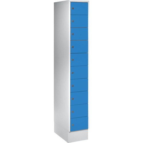 4250618204024 - Schließfachschrank Stahlbl Türanschl rechts Zylinderschloss 10 Fächer B 300 x H 1800 mm lgrau RAL 7035 lblau RAL 5012 4250618204024 - Schließfachschrank Stahlbl Türanschl rechts Zylinderschloss 10 Fächer B 300 x H 1800 mm lgrau RAL 7035 lblau RAL 5012