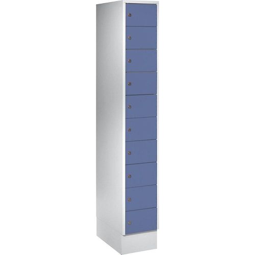 4250618204031 - Schließfachschrank Stahlbl Türanschl rechts Zylinderschloss 10 Fächer B 300 x H 1800 mm lgrau RAL 7035 tblau RAL 5014 4250618204031 - Schließfachschrank Stahlbl Türanschl rechts Zylinderschloss 10 Fächer B 300 x H 1800 mm lgrau RAL 7035 tblau RAL 5014