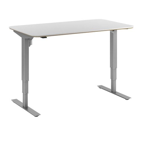 4061753261380 - Schreibtisch Atlanta Trend elektrisch höhenverstellbar gerade abgerundete Ecken BxT 1400 x 800 mm weiß silber kaiserkraft