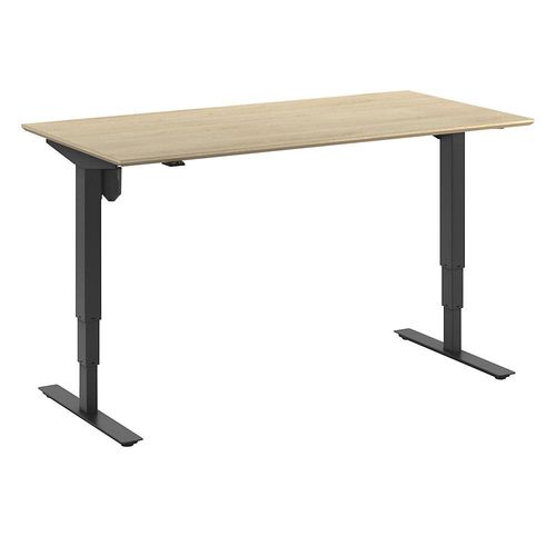 4061753261540 - Schreibtisch Atlanta Trend elektrisch höhenverstellbar gerade BxT 1600 x 800 mm Eiche schwarz kaiserkraft