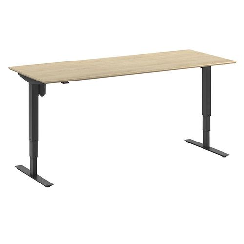 4061753261786 - Schreibtisch Atlanta Trend elektrisch höhenverstellbar gerade BxT 2000 x 800 mm Eiche schwarz kaiserkraft 4061753261786 - Schreibtisch Atlanta Trend elektrisch höhenverstellbar gerade BxT 2000 x 800 mm Eiche schwarz kaiserkraft