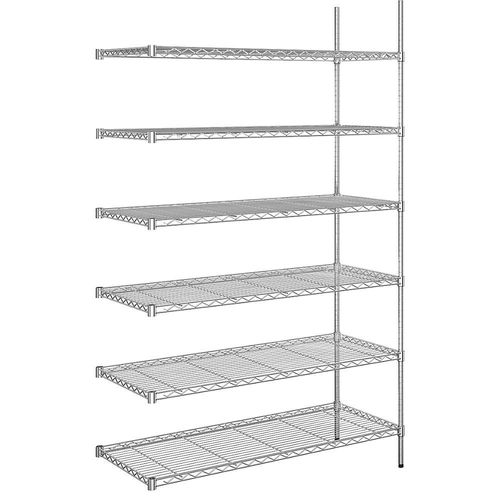 4061753091673 - Stahldraht-Gitterregal verchromt Fachlast 100 kg BxT 1220 x 610 mm Anbauregal Höhe 2180 mm 6 Fachböden kaiserkraft
