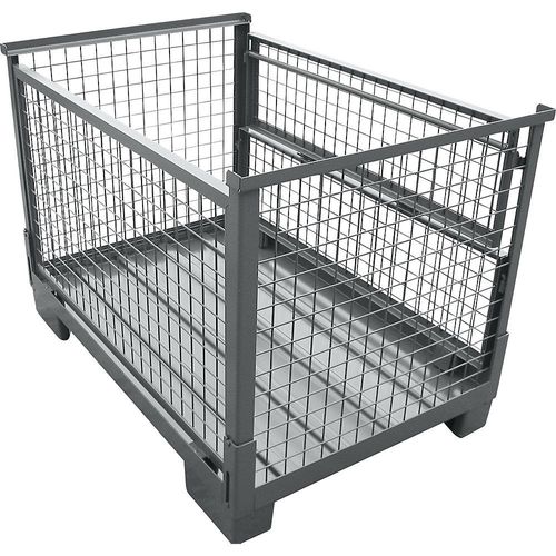 4251572707019 - Heson Euro-Stapelbox faltbar LxB 1240 x 835 mm Traglast 1000 kg mausgrau