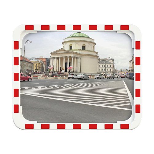 4250912307988 - Dan-MIRROR Verkehrsspiegel mit Universalhalterung rechteckig HxBxT 800 x 1000 x 50 mm