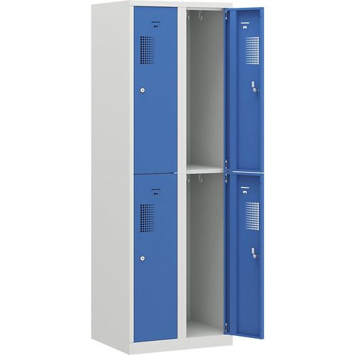 4061753003652 - eurokraft basic Garderobenschrank halbhohe Fächer halbhohe Fächer B 600 mm 4 Fächer lichtgrau lichtblau 4061753003652 - eurokraft basic Garderobenschrank halbhohe Fächer halbhohe Fächer B 600 mm 4 Fächer lichtgrau lichtblau
