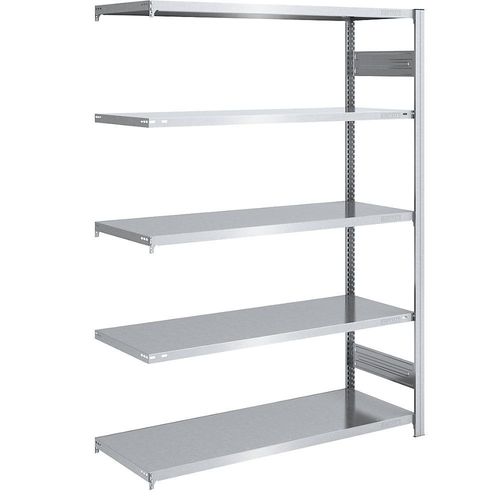 4250623790369 - eurokraft pro Lager-Steckregal verzinkt HxB 2000 x 1300 mm mit 5 Stahlböden Anbauregal Fachlast 240 kg Tiefe 600 mm