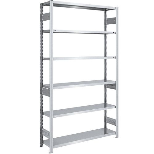 4250623790567 - eurokraft pro Lager-Steckregal verzinkt HxB 2500 x 1300 mm mit 6 Stahlböden Grundregal Fachlast 215 kg Tiefe 400 mm