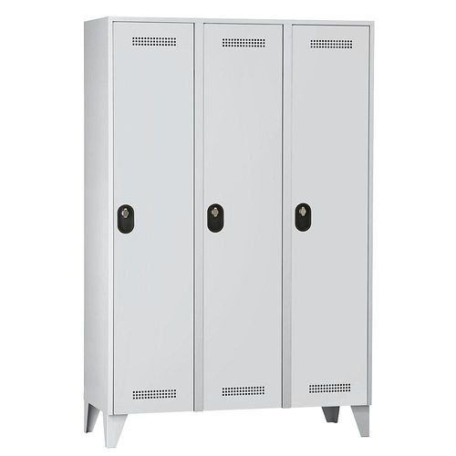 4250618246482 - Garderobenschrank Fachhöhe 1700 mm HxBxT 1850 x 1200 x 500 mm Abteilbreite 400 mm Korpus-   Türfarbe Lichtgrau   Lichtgrau