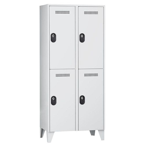 4250618246369 - Garderobenschrank Fachhöhe 820 mm HxBxT 1850 x 800 x 500 mm Abteilbreite 400 mm Korpus- Türfarbe Lichtgrau Lichtgrau 4250618246369 - Garderobenschrank Fachhöhe 820 mm HxBxT 1850 x 800 x 500 mm Abteilbreite 400 mm Korpus- Türfarbe Lichtgrau Lichtgrau