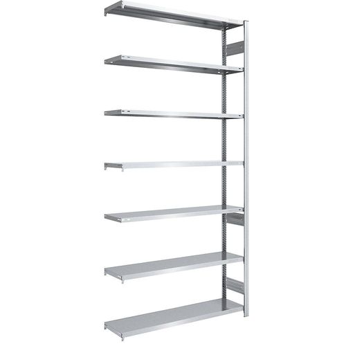 4250623790444 - eurokraft pro Lager-Steckregal verzinkt HxB 3000 x 1300 mm mit 7 Stahlböden Anbauregal Fachlast 215 kg Tiefe 400 mm