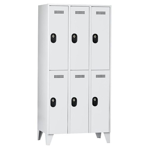 4250618239033 - Garderobenschrank Fachhöhe 820 mm HxBxT 1850 x 900 x 500 mm Abteilbreite 300 mm Korpus- Türfarbe Lichtgrau Lichtgrau 4250618239033 - Garderobenschrank Fachhöhe 820 mm HxBxT 1850 x 900 x 500 mm Abteilbreite 300 mm Korpus- Türfarbe Lichtgrau Lichtgrau
