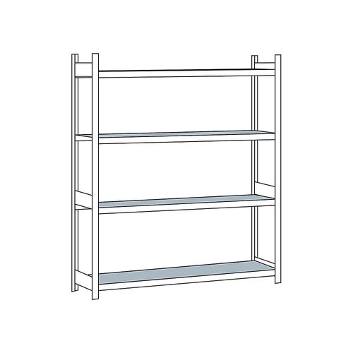 4004514215116 - SCHULTE Weitspannregal mit Stahlboden Höhe 2500 mm Spannweite 2500 mm Grundregal Tiefe 500 mm