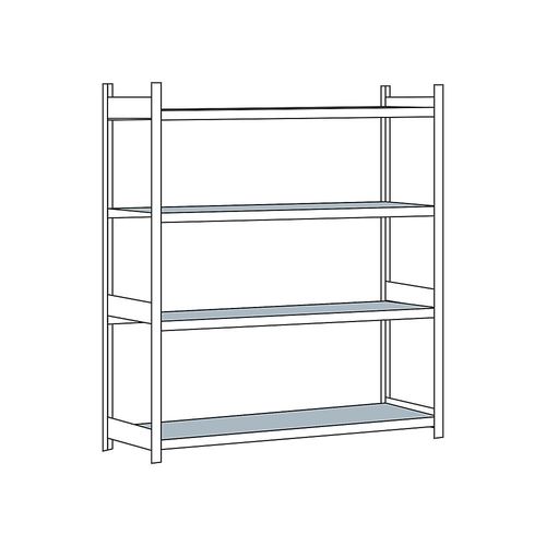 4004514215130 - SCHULTE Weitspannregal mit Stahlboden Höhe 2500 mm Spannweite 2500 mm Grundregal Tiefe 800 mm